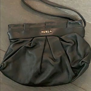 Black leather Furla shoulder mini bag90’s inspired